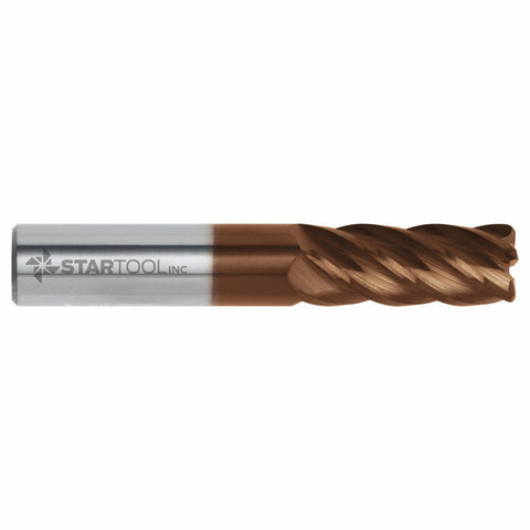 1/2" x 5 Fl x 3" OAL x 1-1/4" LOC w/ .030 R & TISAFLEX Coating | Carbide End Mill