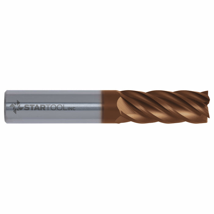 1/4" x 5 Fl x 3" OAL x 3/4" LOC w/ Square Corner & TISAFLEX Coating | Carbide End Mill